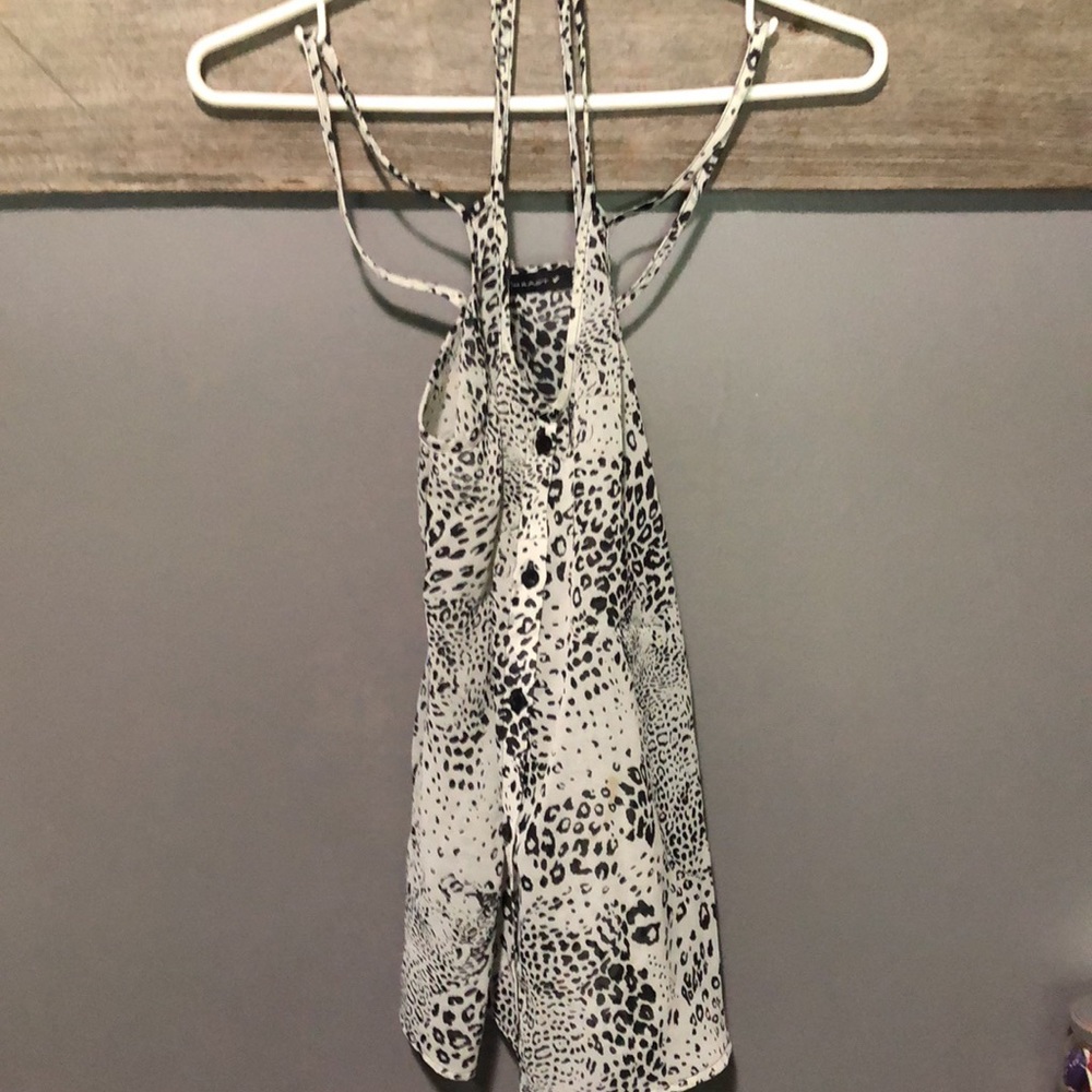 William Rast strap animal print tank top
